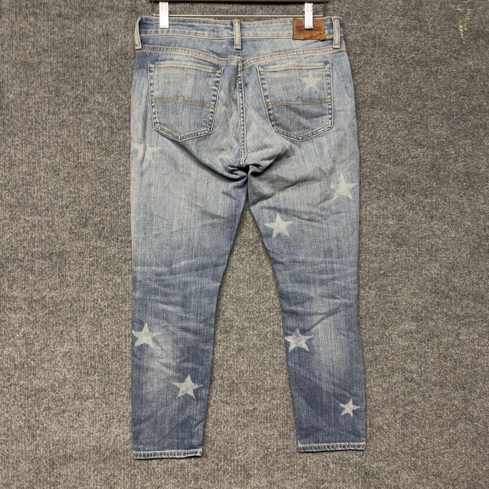 Denim & Supply Ralph Lauren Crop Skinny Jeans Women 30(32) Blue Star Distressed - Picture 2 of 15